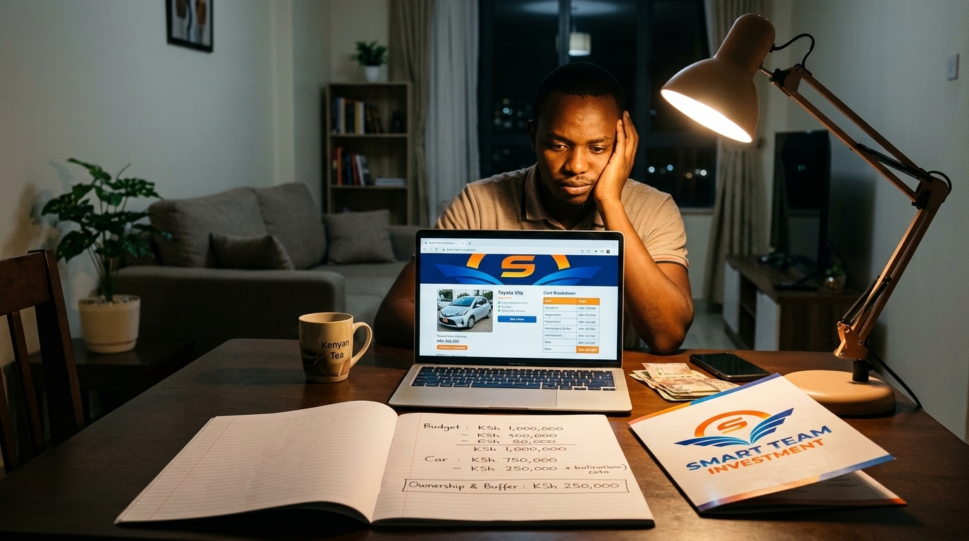 11 PM Jiji and Facebook Marketplace car listing scrolling — the KSh 1 Million hidden expense trap for first-time Kenyan budget car buyers